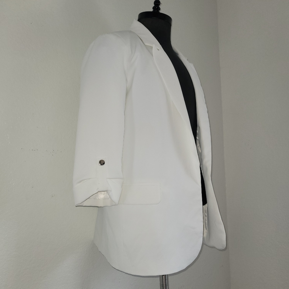 Entro Solid White Spring Women's Size Small 3/4 S… - image 3